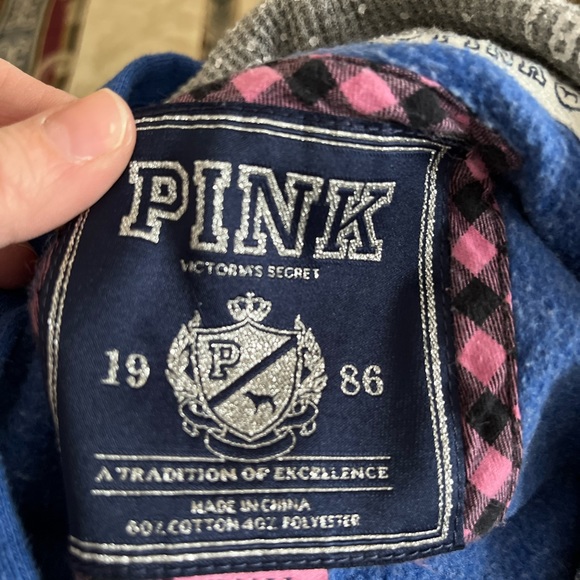 Victorias Secret Pink blue hooded sweatshirt - Picture 3 of 12